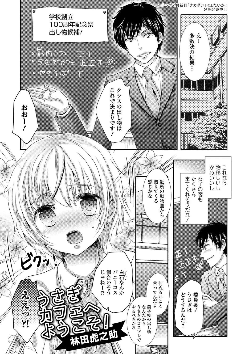 文化祭でうさぎカフェをやることになりクラスで一二を争う女顔の男子たちがバニーガール姿になるとあまりにもかわいすぎて興奮した委員長が接客の練習と称して3Pセックスしたったｗｗｗｗｗｗ